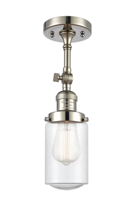 Innovations 201F-PN-G314 One Light Semi-Flush Mount, Polished Nickel