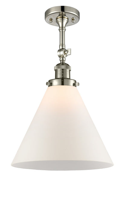Innovations 201F-PN-G41-L One Light Semi-Flush Mount, Polished Nickel