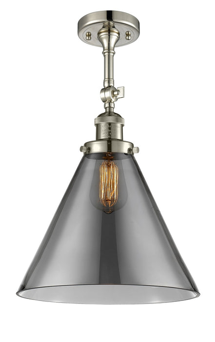 Innovations 201F-PN-G43-L One Light Semi-Flush Mount, Polished Nickel