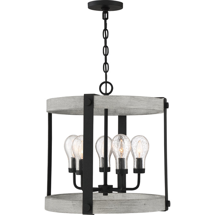 Quoizel CAL2821GK Five Light Pendant, Grey Ash