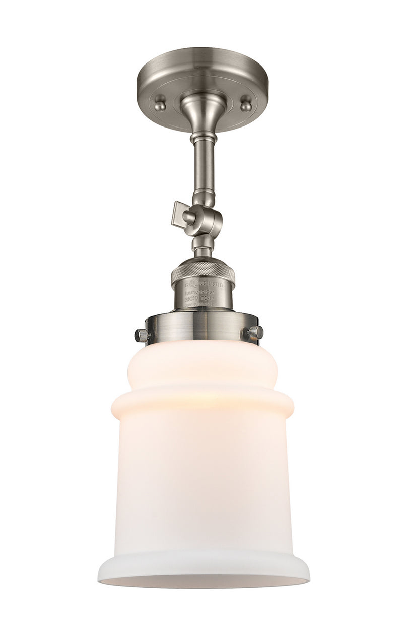 Innovations 201F-SN-G181 One Light Semi-Flush Mount, Brushed Satin Nickel