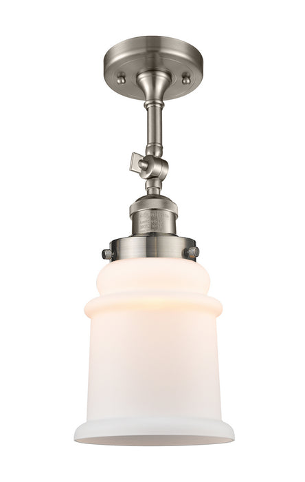 Innovations 201F-SN-G181 One Light Semi-Flush Mount, Brushed Satin Nickel