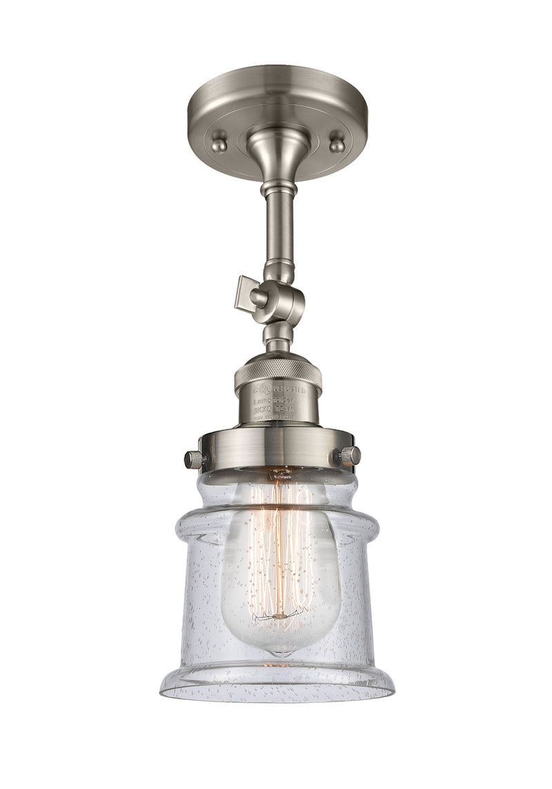 Innovations 201F-SN-G184S One Light Semi-Flush Mount, Brushed Satin Nickel