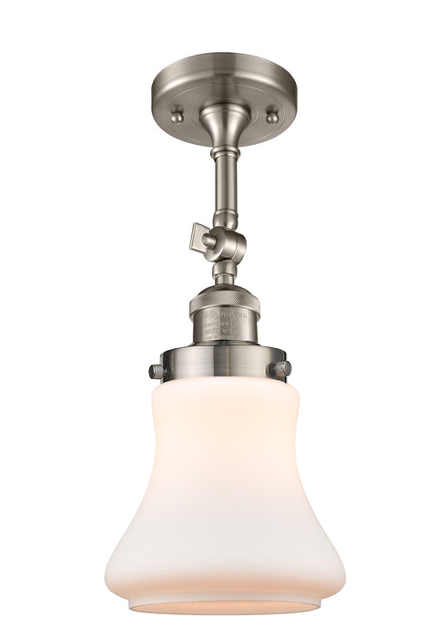 Innovations 201F-SN-G191 One Light Semi-Flush Mount, Brushed Satin Nickel