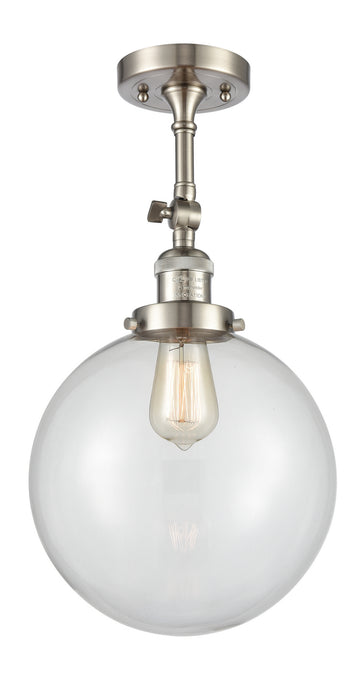 Innovations 201F-SN-G202-10 One Light Semi-Flush Mount, Brushed Satin Nickel