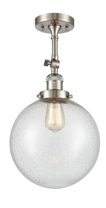 Innovations 201F-SN-G204-10 One Light Semi-Flush Mount, Brushed Satin Nickel