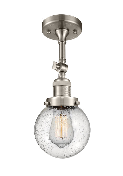 Innovations 201F-SN-G204-6 One Light Semi-Flush Mount, Brushed Satin Nickel