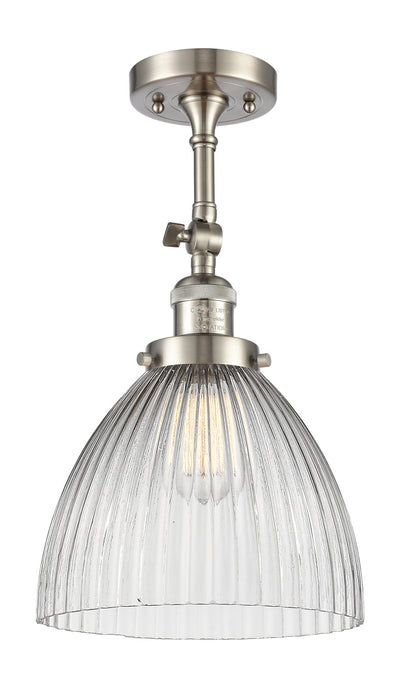 Innovations 201F-SN-G222 One Light Semi-Flush Mount, Brushed Satin Nickel