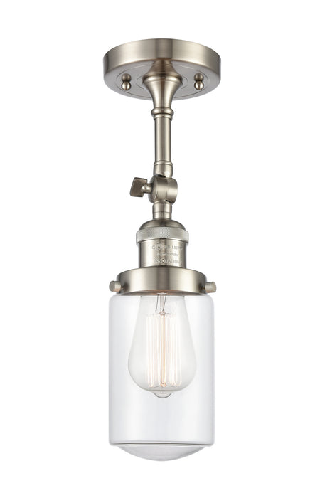 Innovations 201F-SN-G312 One Light Semi-Flush Mount, Brushed Satin Nickel