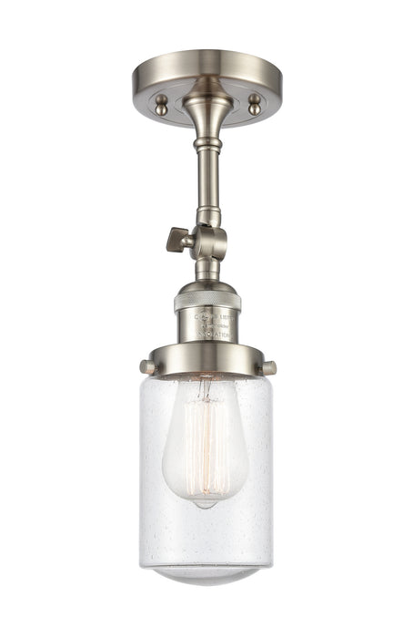 Innovations 201F-SN-G314 One Light Semi-Flush Mount, Brushed Satin Nickel