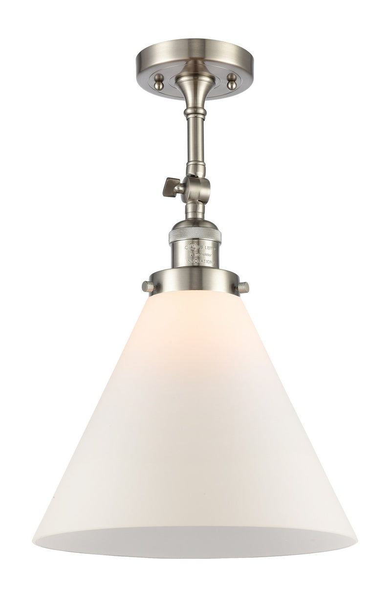 Innovations 201F-SN-G41-L One Light Semi-Flush Mount, Brushed Satin Nickel