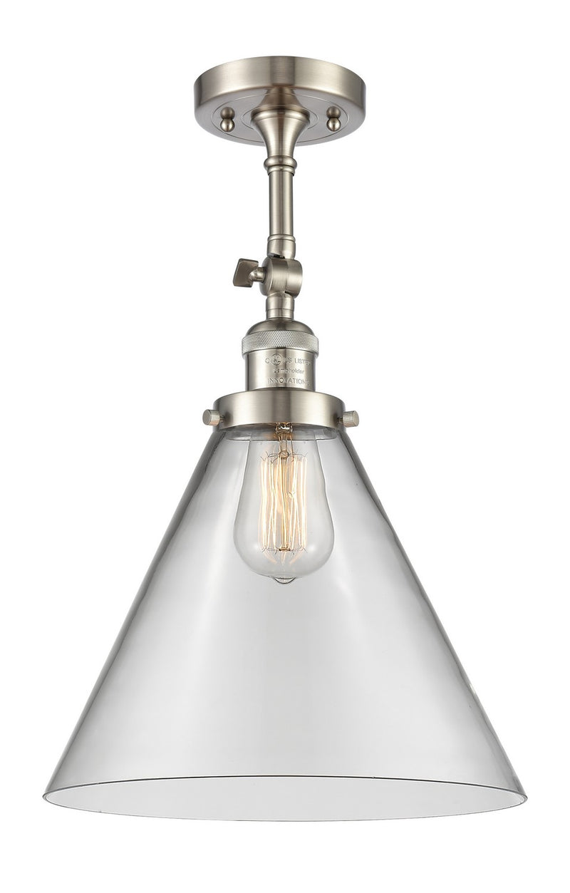 Innovations 201F-SN-G42-L One Light Semi-Flush Mount, Brushed Satin Nickel