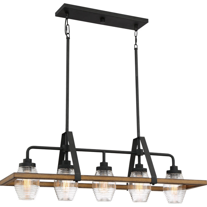Quoizel GUI540GK Five Light Island Chandelier, Grey Ash