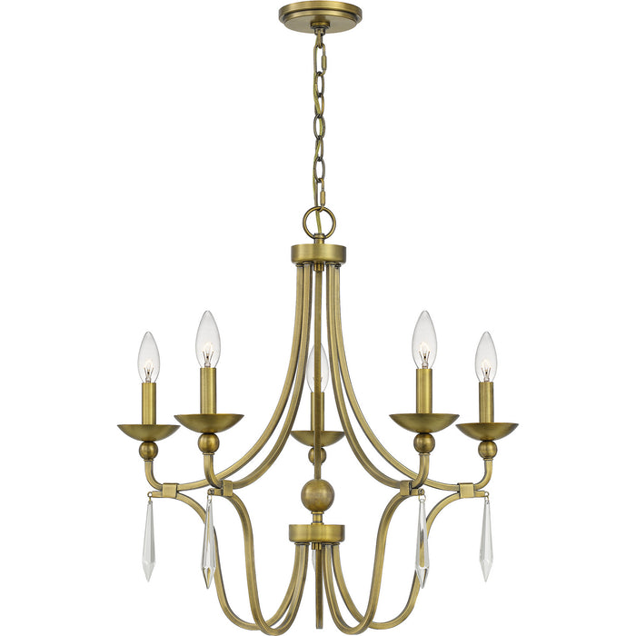 Quoizel JOU5025AB Five Light Chandelier, Aged Brass
