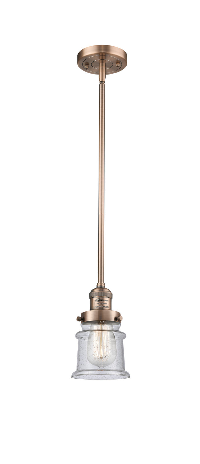 Innovations 201S-AC-G184S One Light Mini Pendant, Antique Copper