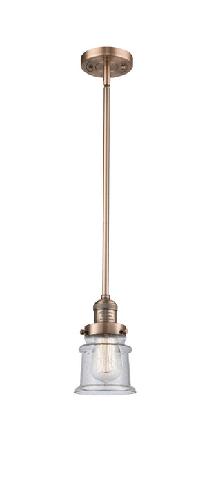 Innovations 201S-AC-G184S One Light Mini Pendant, Antique Copper