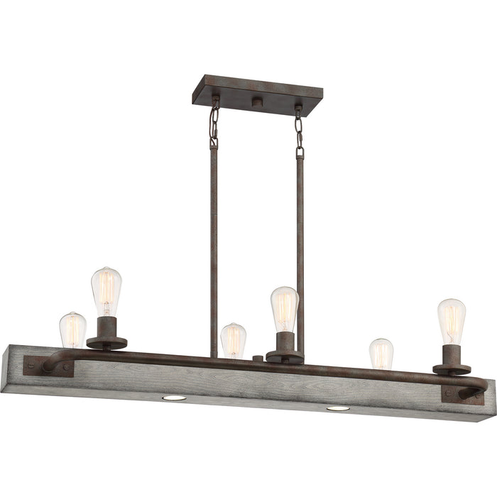Quoizel MVL642IN Eight Light Island Chandelier, Iron Gate