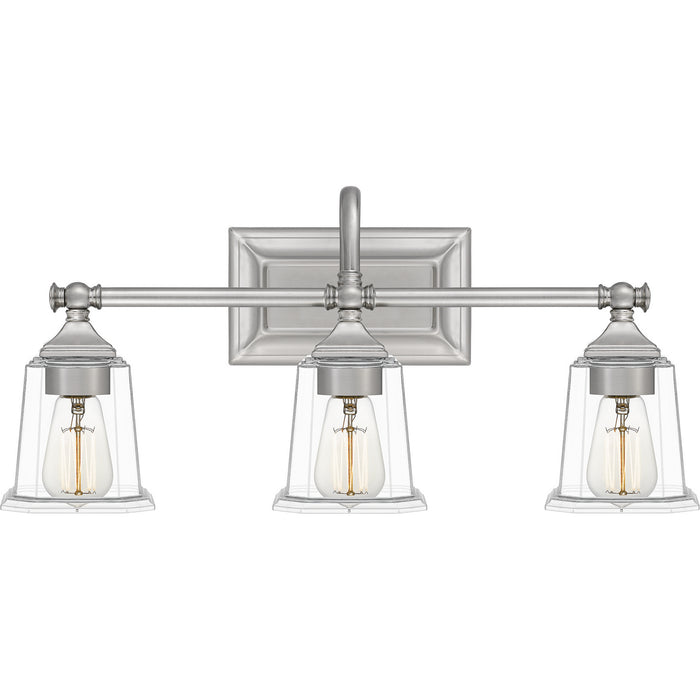 Quoizel NLC8603BN Three Light Bath, Brushed Nickel