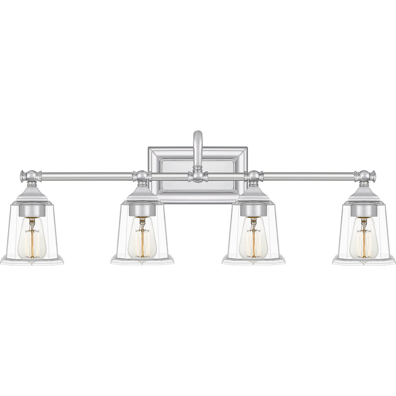 Quoizel NLC8604C Four Light Bath, Polished Chrome