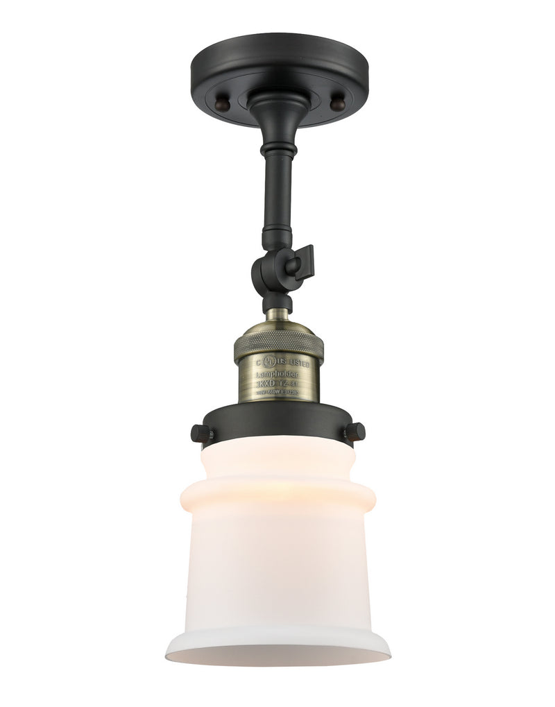 Innovations 201F-BAB-G181S One Light Semi-Flush Mount, Black Antique Brass