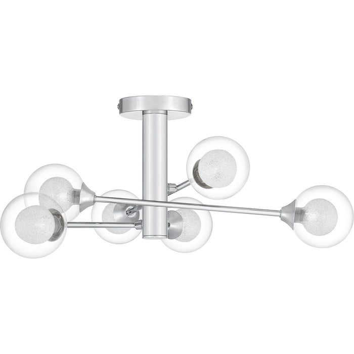 Quoizel PCSB1725C Six Light Semi Flush Mount, Polished Chrome