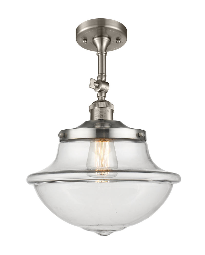 Innovations 201F-SN-G542 One Light Semi-Flush Mount, Brushed Satin Nickel