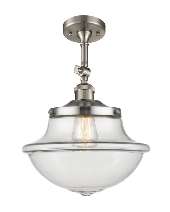Innovations 201F-SN-G542 One Light Semi-Flush Mount, Brushed Satin Nickel