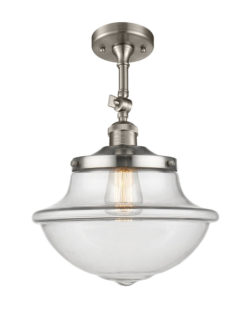 Innovations 201F-SN-G542-LED LED Semi-Flush Mount, Brushed Satin Nickel