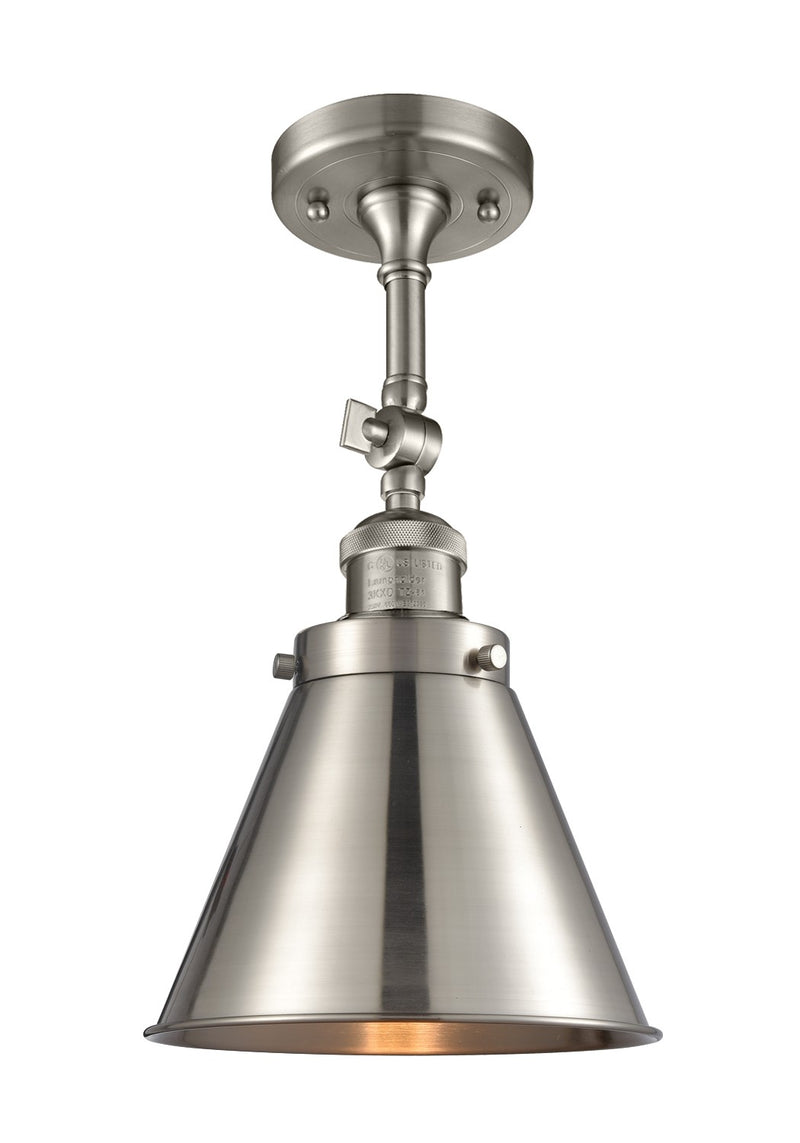 Innovations 201F-SN-M13-SN-LED LED Semi-Flush Mount, Brushed Satin Nickel