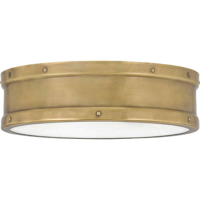 Quoizel QF5224WS LED Flush Mount, Weathered Brass