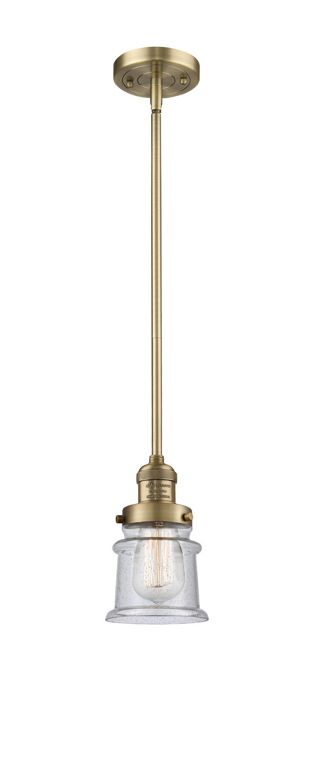 Innovations 201S-BB-G184S One Light Mini Pendant, Brushed Brass