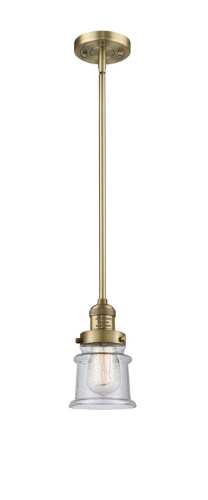 Innovations 201S-BB-G184S One Light Mini Pendant, Brushed Brass