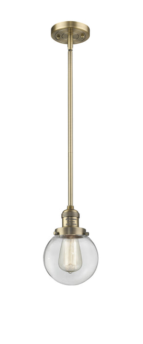 Innovations 201S-BB-G202-6 One Light Mini Pendant, Brushed Brass