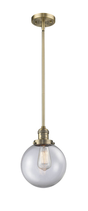 Innovations 201S-BB-G202-8 One Light Mini Pendant, Brushed Brass