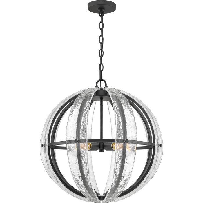 Quoizel QOP5179MBK Four Light Pendant, Matte Black