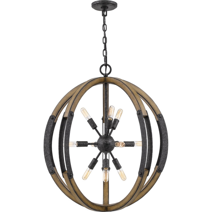 Quoizel QOP5181OK Ten Light Pendant, Old Black Finish