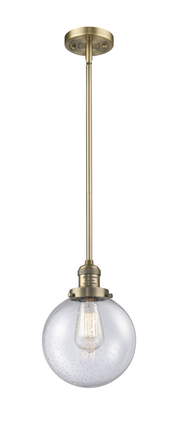 Innovations 201S-BB-G204-8 One Light Mini Pendant, Brushed Brass