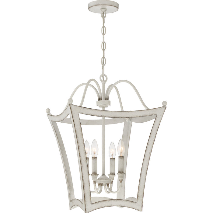 Quoizel SUM5216AWH Four Light Pendant, Antique White