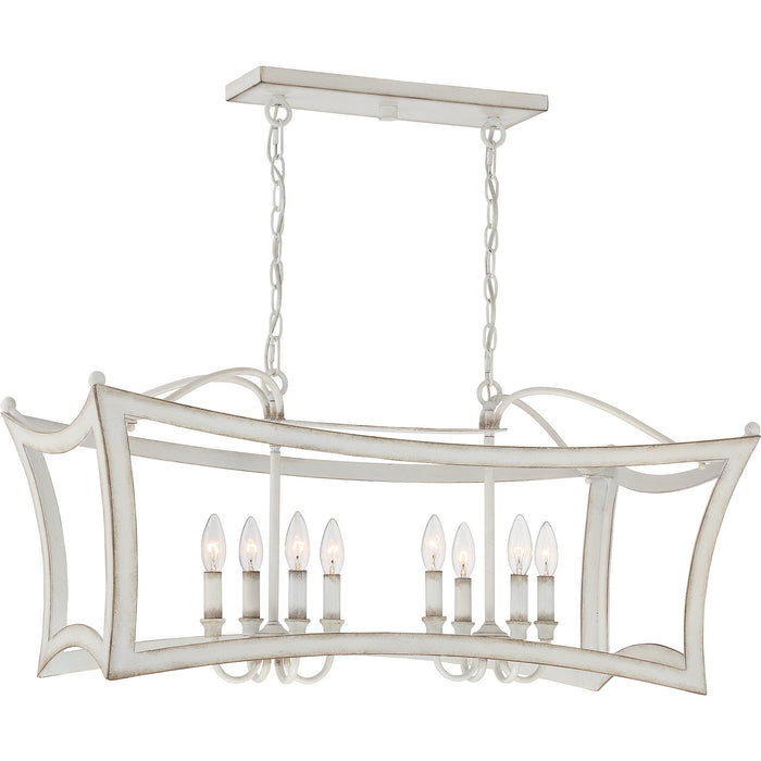 Quoizel SUM836AWH Eight Light Island Chandelier, Antique White