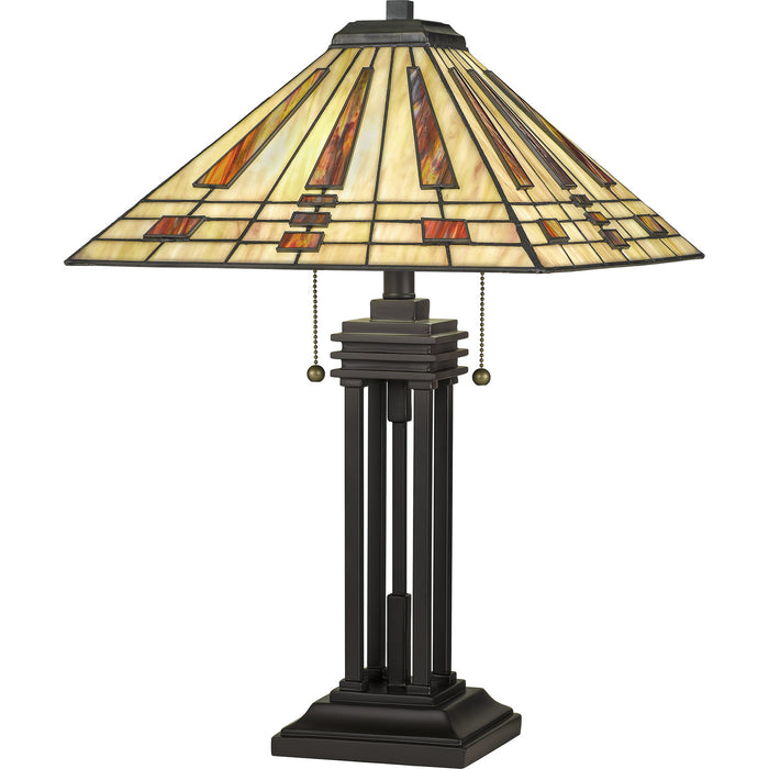 Quoizel TF5209TWT Two Light Table Lamp, Western Bronze