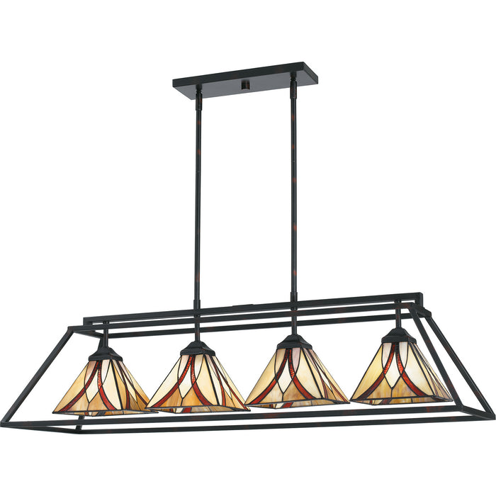Quoizel TFAS442VA Four Light Island Chandelier, Valiant Bronze