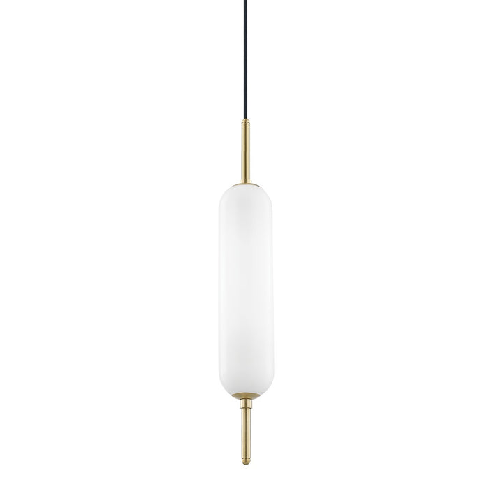 Mitzi H373701-AGB One Light Pendant, Aged Brass