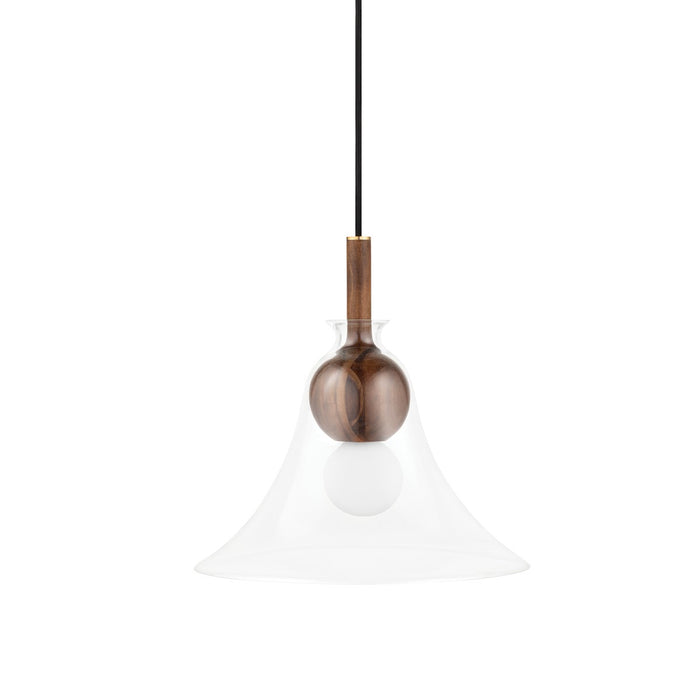 Mitzi H380701C-AGB One Light Pendant, Aged Brass