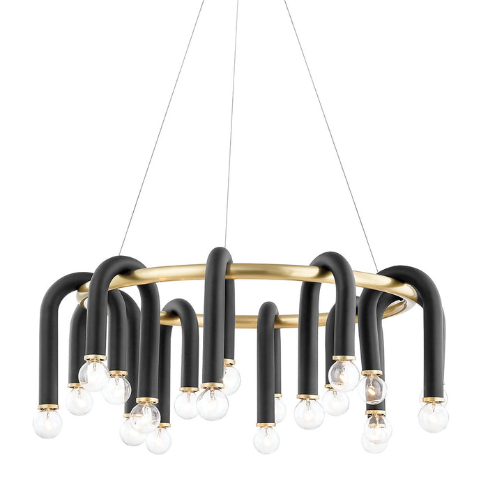 Mitzi H382820-AGB/BK 20 Light Chandelier, Aged Brass/Black