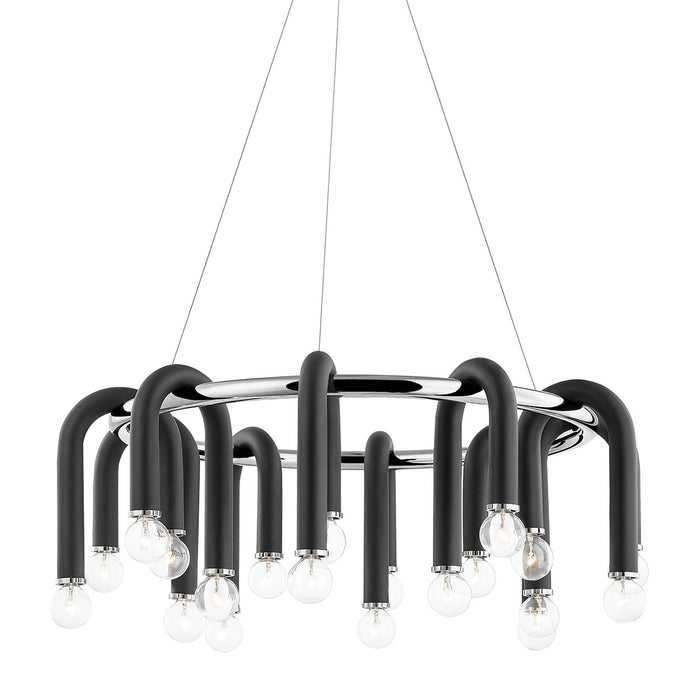 Mitzi H382820-PN/BK 20 Light Chandelier, Polished Nickel/Black