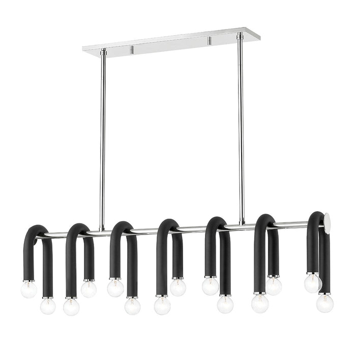 Mitzi H382914-PN/BK 14 Light Linear, Polished Nickel/Black
