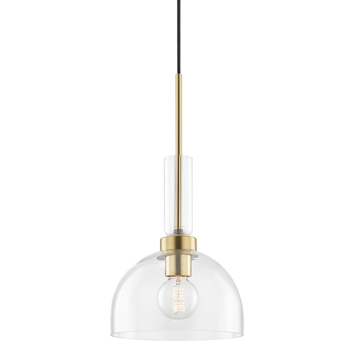 Mitzi H384701-AGB One Light Pendant, Aged Brass