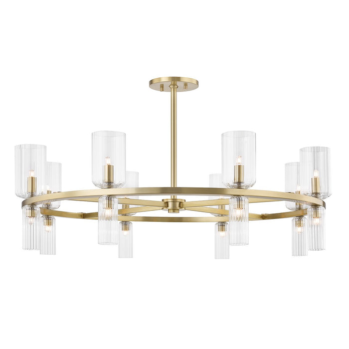 Mitzi H384816-AGB 16 Light Chandelier, Aged Brass