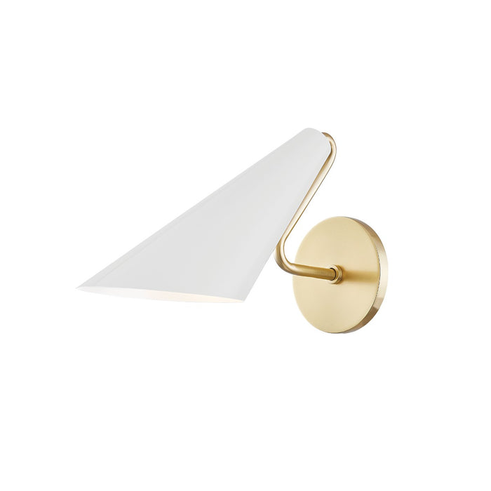 Mitzi H399101-AGB/DG One Light Wall Sconce, Aged Brass/Dove Gray Combo