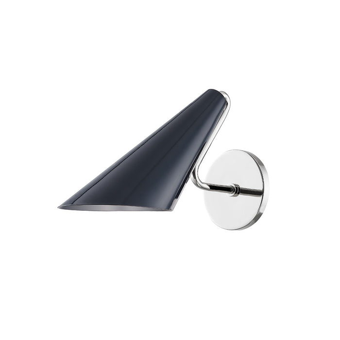 Mitzi H399101-PN/MBL One Light Wall Sconce, Polished Nickel/Midnight Blue Combo
